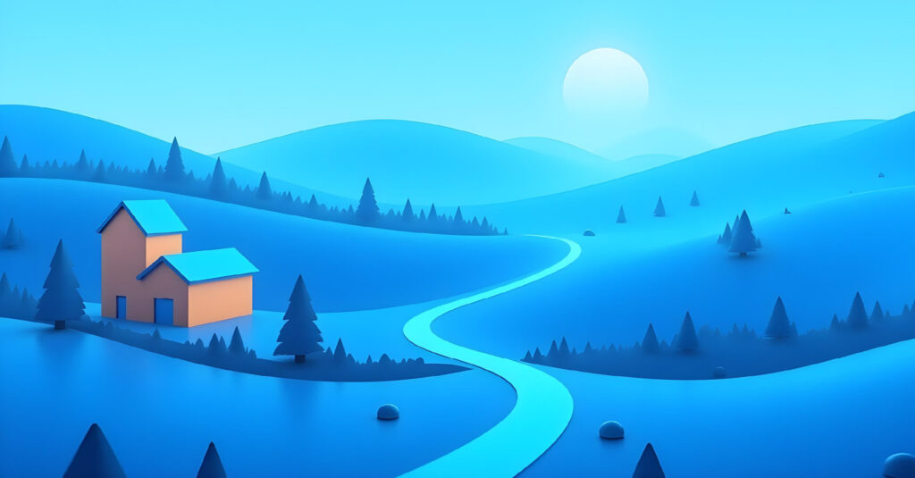 A rural landscape with low digital connectivity.